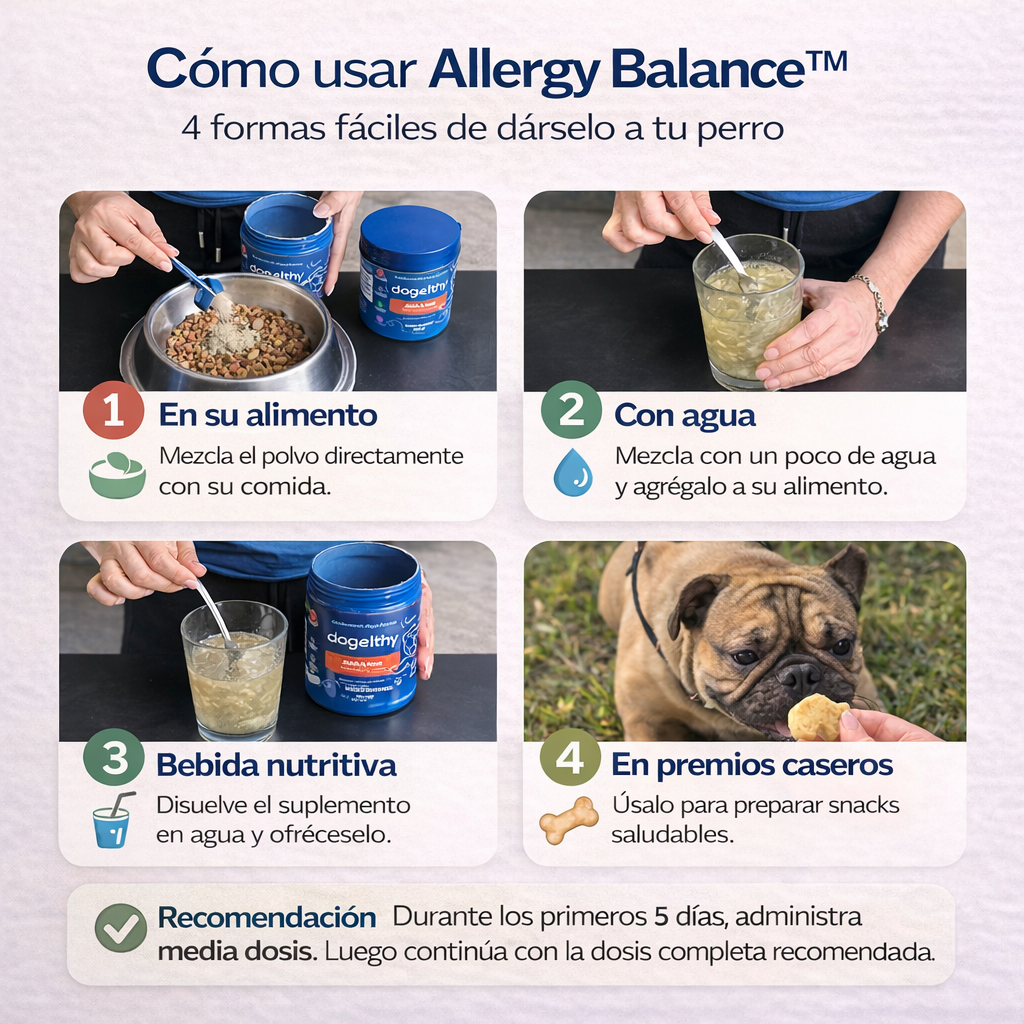 Allergy Balance™ – Suplemento Natural para Alergias y Picazón en Perros