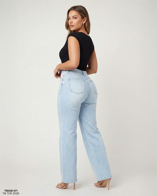 Jeans BBL de pierna ancha y tiro medio