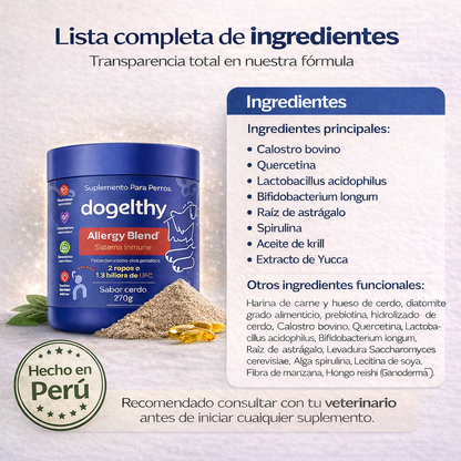 Allergy Balance™ – Suplemento Natural para Alergias y Picazón en Perros