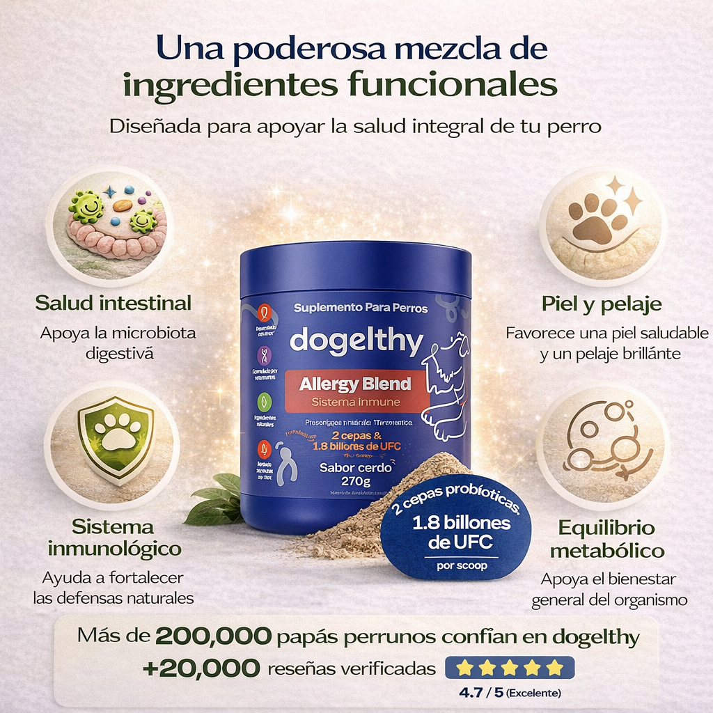 Allergy Balance™ – Suplemento Natural para Alergias y Picazón en Perros