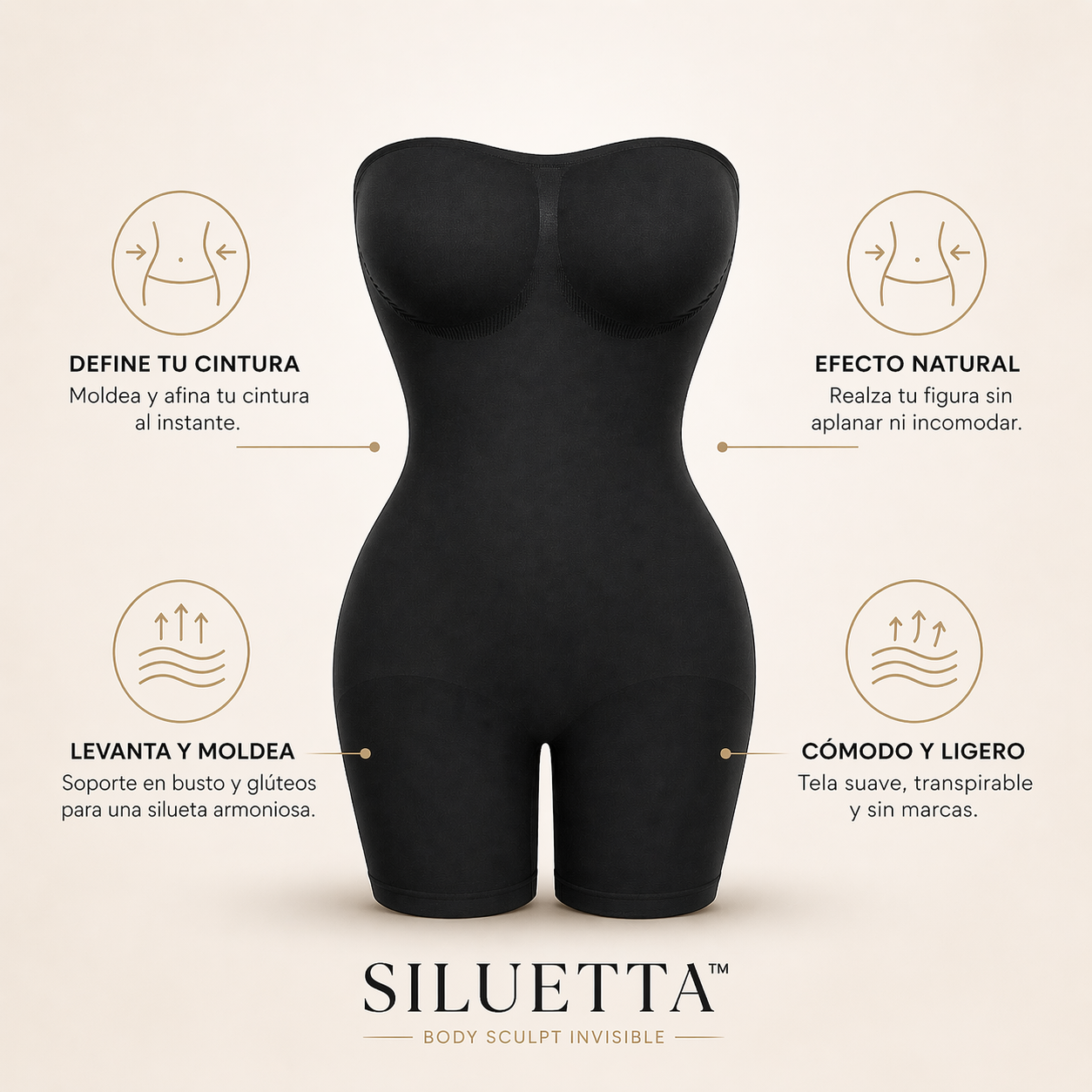SILUETTA™ Body Sculpt Invisible - Body moldeador invisible de uso diario
