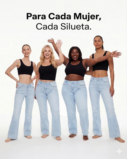 Jeans BBL de pierna ancha y tiro medio