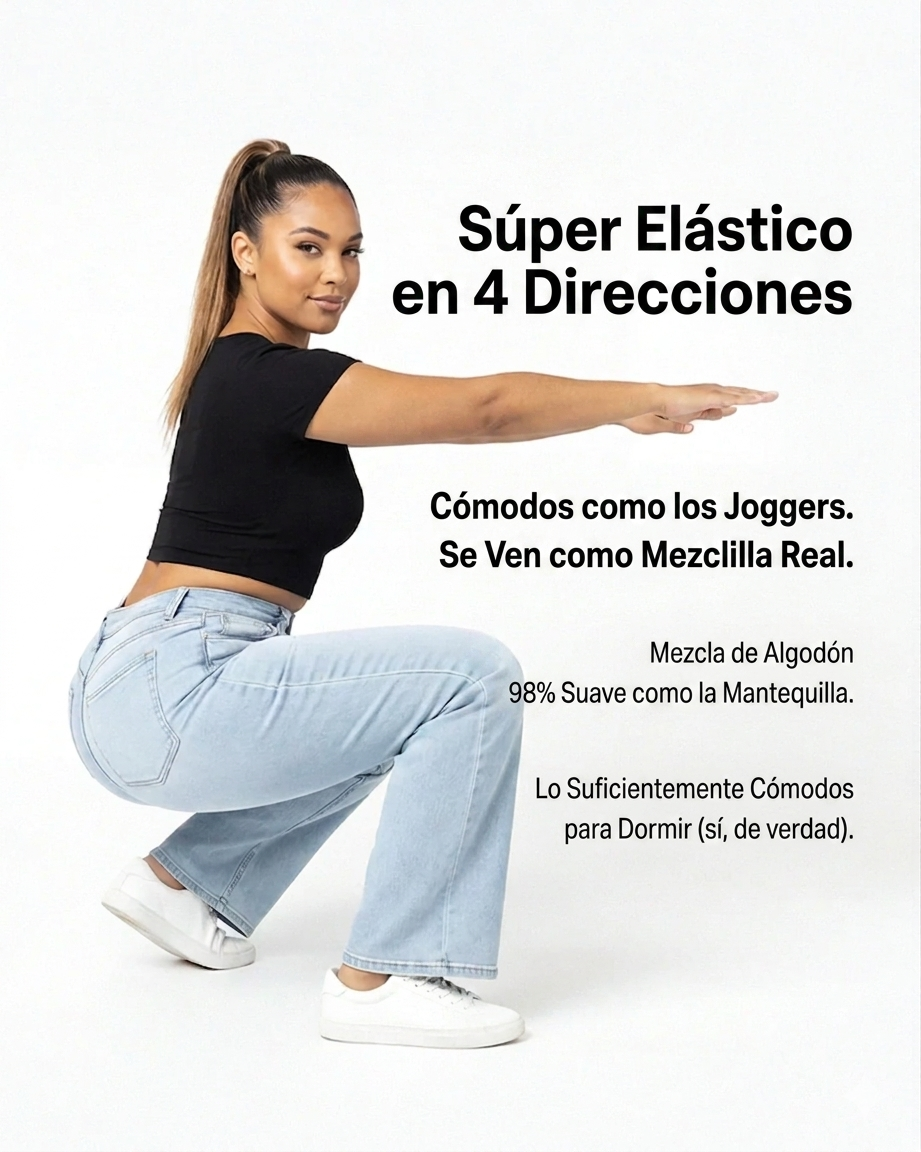 Jeans BBL de pierna ancha y tiro medio