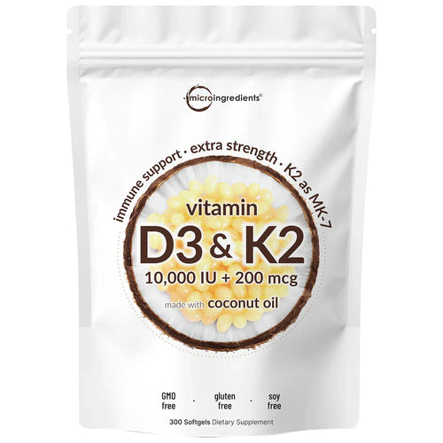 Suplemento de vitamina D3 y K2 con microingredientes en cápsulas blandas